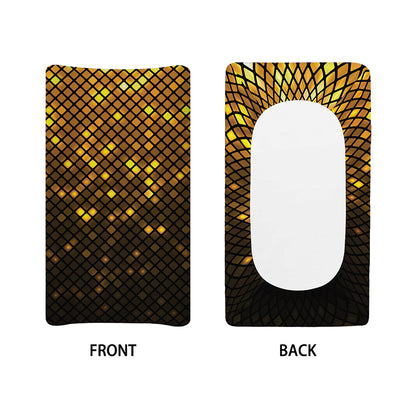 Gold Disco Lights Pattern Print Changing Pad Cover