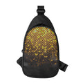 Gold Disco Lights Pattern Print Sling Bag