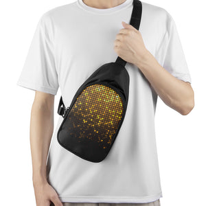 Gold Disco Lights Pattern Print Chest Bag