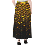 Gold Disco Lights Pattern Print Chiffon Maxi Skirt