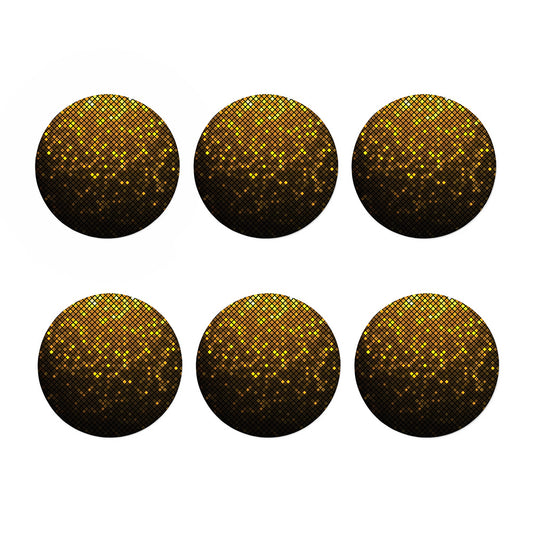 Gold Disco Lights Pattern Print Coaster Set