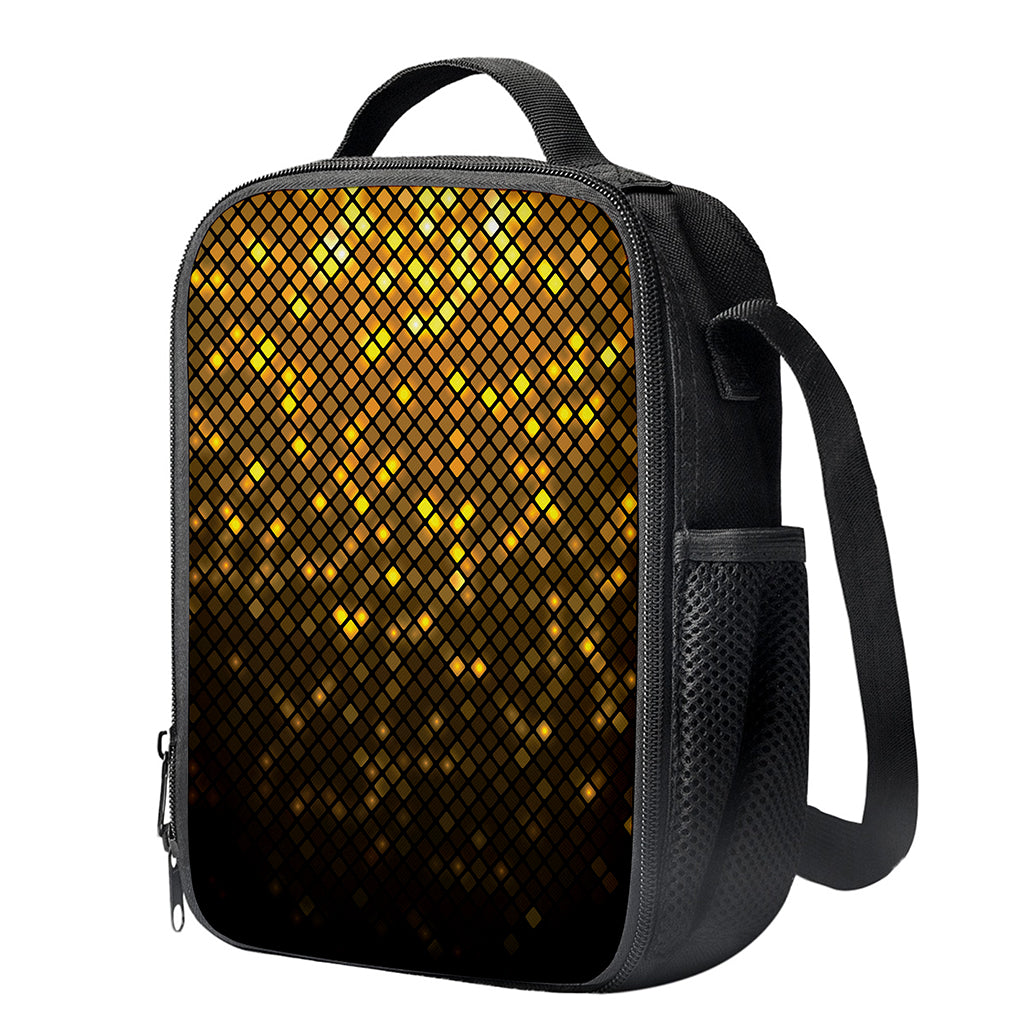 Gold Disco Lights Pattern Print Crossbody Lunch Bag