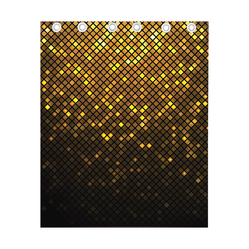 Gold Disco Lights Pattern Print Curtain