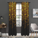 Gold Disco Lights Pattern Print Curtain
