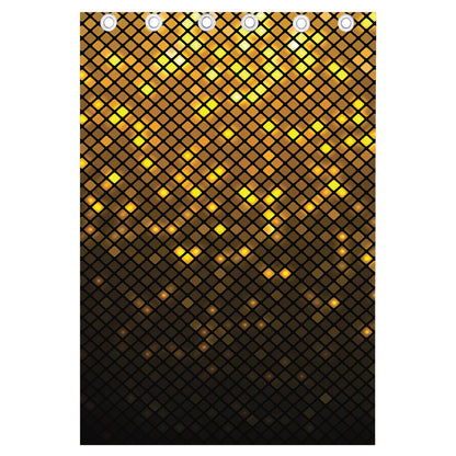 Gold Disco Lights Pattern Print Curtain