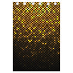 Gold Disco Lights Pattern Print Curtain
