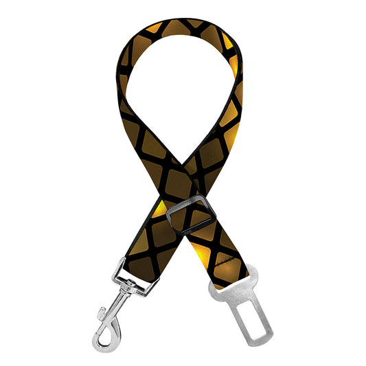Gold Disco Lights Pattern Print Dog Seat Belt