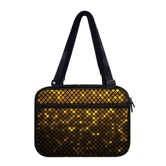 Gold Disco Lights Pattern Print Double Strap Bible Bag