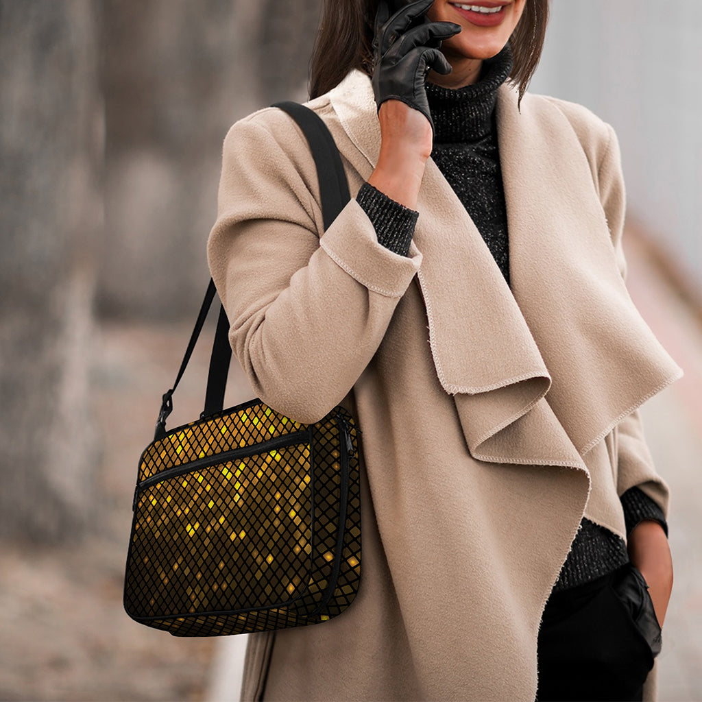 Gold Disco Lights Pattern Print Double Strap Bible Bag
