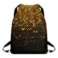Gold Disco Lights Pattern Print Drawstring Backpack