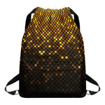 Gold Disco Lights Pattern Print Drawstring Backpack