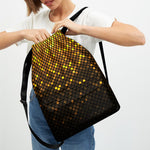 Gold Disco Lights Pattern Print Drawstring Backpack