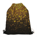 Gold Disco Lights Pattern Print Drawstring Bag