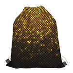 Gold Disco Lights Pattern Print Drawstring Bag