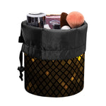Gold Disco Lights Pattern Print Drawstring Makeup Bag