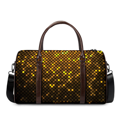 Gold Disco Lights Pattern Print Duffle Bag