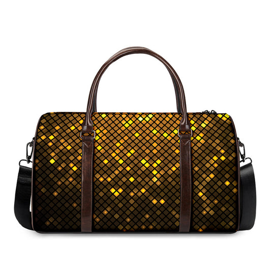 Gold Disco Lights Pattern Print Duffle Bag