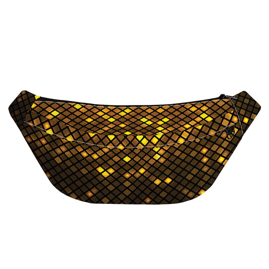 Gold Disco Lights Pattern Print Fanny Pack