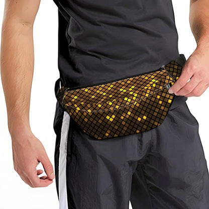 Gold Disco Lights Pattern Print Fanny Pack