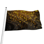 Gold Disco Lights Pattern Print Flag