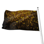 Gold Disco Lights Pattern Print Flag