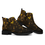 Gold Disco Lights Pattern Print Flat Ankle Boots