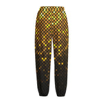Gold Disco Lights Pattern Print Fleece Lined Knit Pants