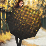 Gold Disco Lights Pattern Print Foldable Umbrella