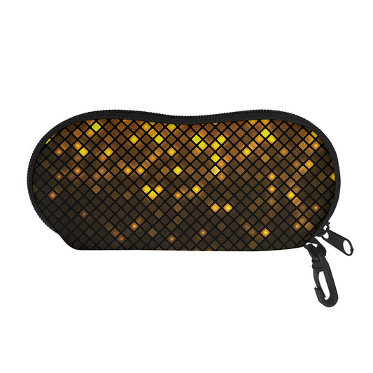 Gold Disco Lights Pattern Print Glasses Case