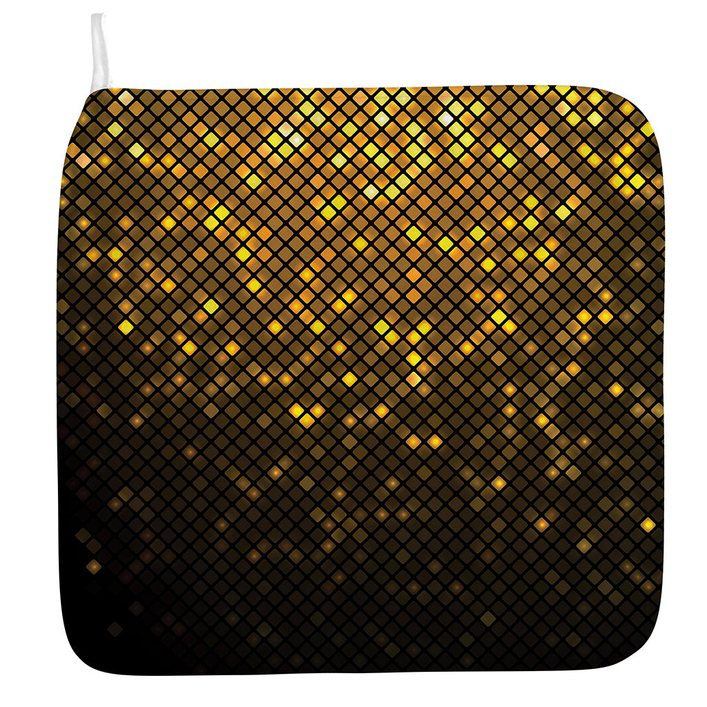 Gold Disco Lights Pattern Print Hand Towel