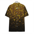 Gold Disco Lights Pattern Print Hawaiian Shirt