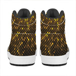 Gold Disco Lights Pattern Print High Top Leather Sneakers