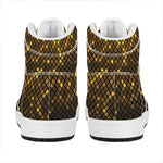 Gold Disco Lights Pattern Print High Top Leather Sneakers