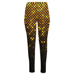 Gold Disco Lights Pattern Print High-Waisted Pocket Leggings