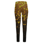 Gold Disco Lights Pattern Print High-Waisted Pocket Leggings
