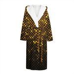 Gold Disco Lights Pattern Print Hooded Bathrobe