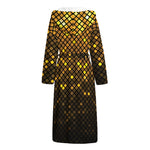 Gold Disco Lights Pattern Print Hooded Bathrobe