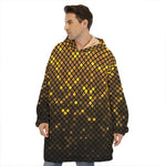 Gold Disco Lights Pattern Print Hoodie Blanket