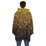 Gold Disco Lights Pattern Print Hoodie Blanket