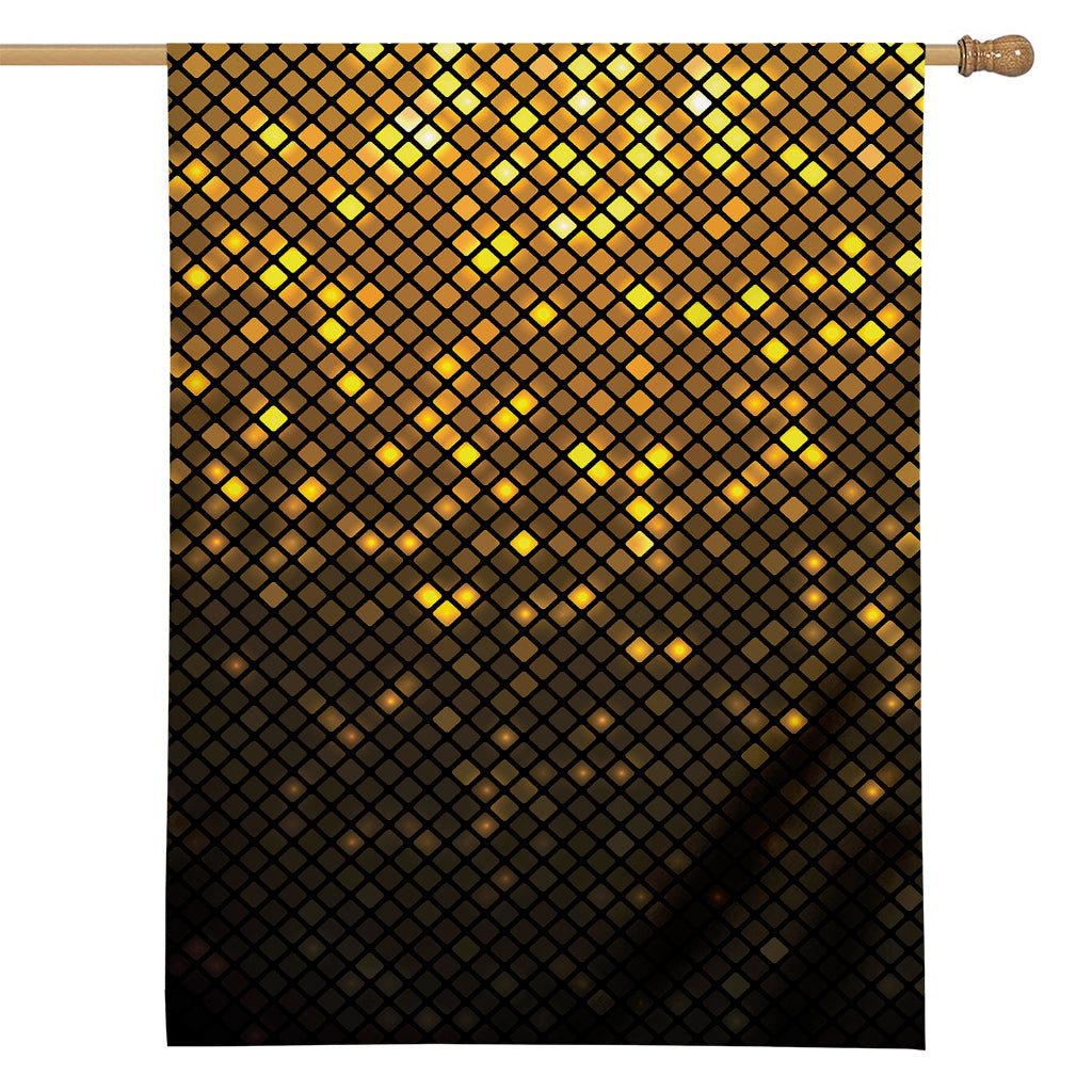 Gold Disco Lights Pattern Print House Flag