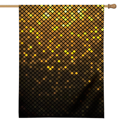 Gold Disco Lights Pattern Print House Flag