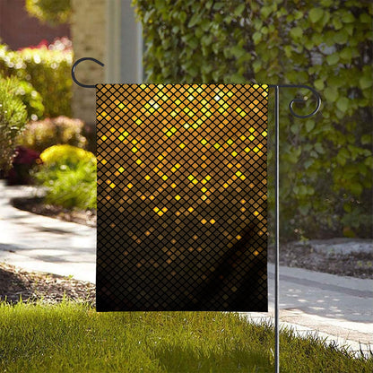 Gold Disco Lights Pattern Print House Flag