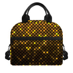 Gold Disco Lights Pattern Print Insulated Lunch Bag