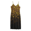Gold Disco Lights Pattern Print Jersey Midi Cami Dress