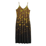 Gold Disco Lights Pattern Print Jersey Midi Cami Dress
