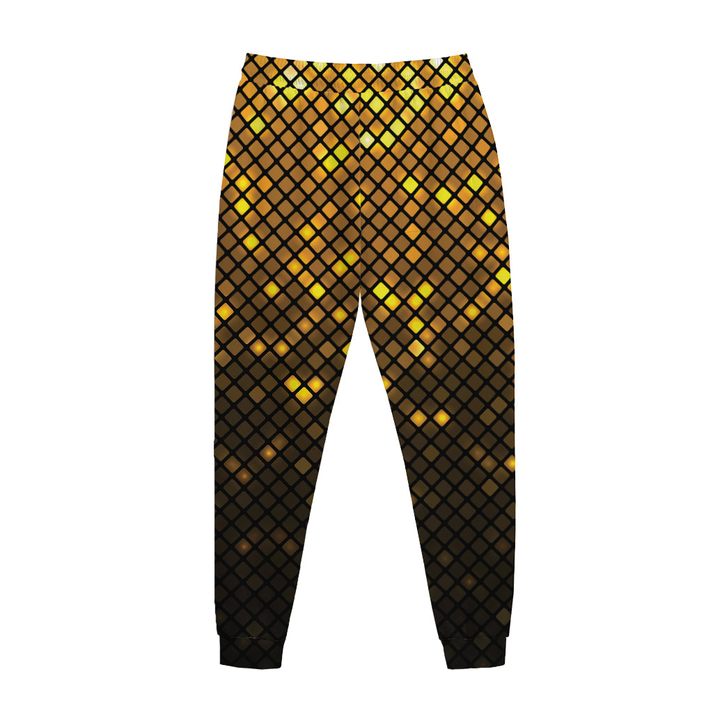 Gold Disco Lights Pattern Print Jogger Pants