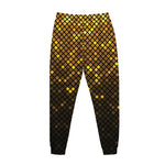 Gold Disco Lights Pattern Print Jogger Pants