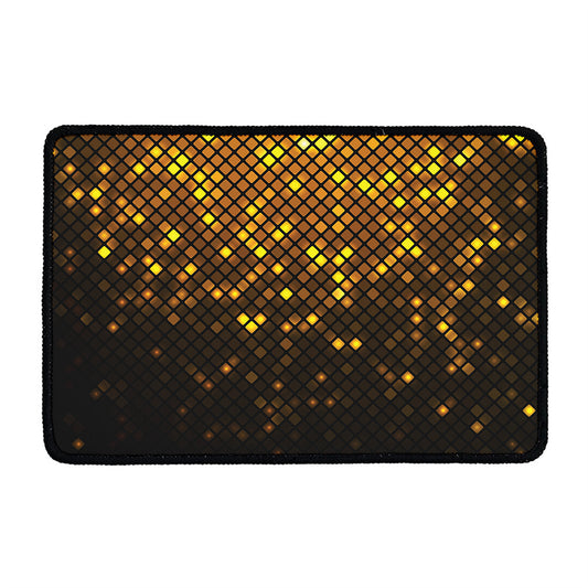 Gold Disco Lights Pattern Print Kitchen Mat