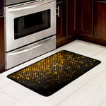 Gold Disco Lights Pattern Print Kitchen Mat