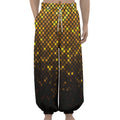 Gold Disco Lights Pattern Print Lantern Pants